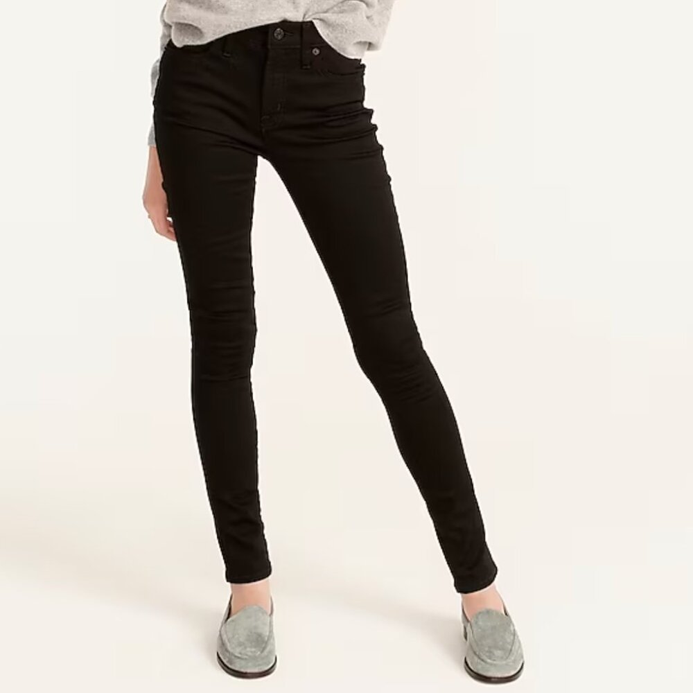 J. Crew mid-rise toothpick jean, black, 28